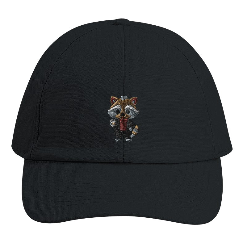 🖤🧢 Bio-Cap mit Stilvollem Waschbär