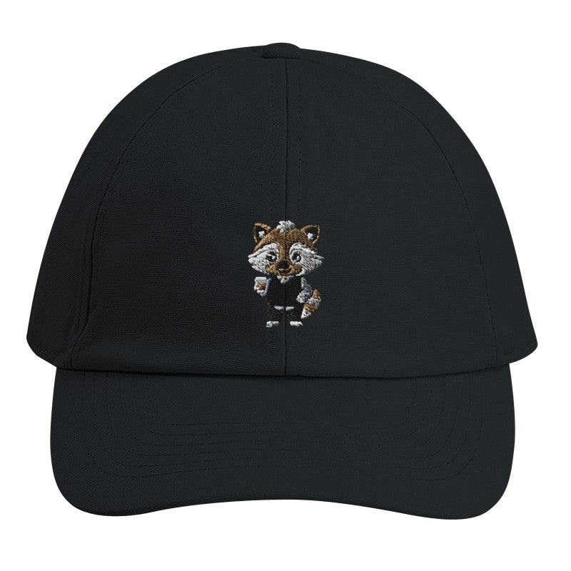 🖤🧢 Bio-Cap mit Stilvollem Waschbär