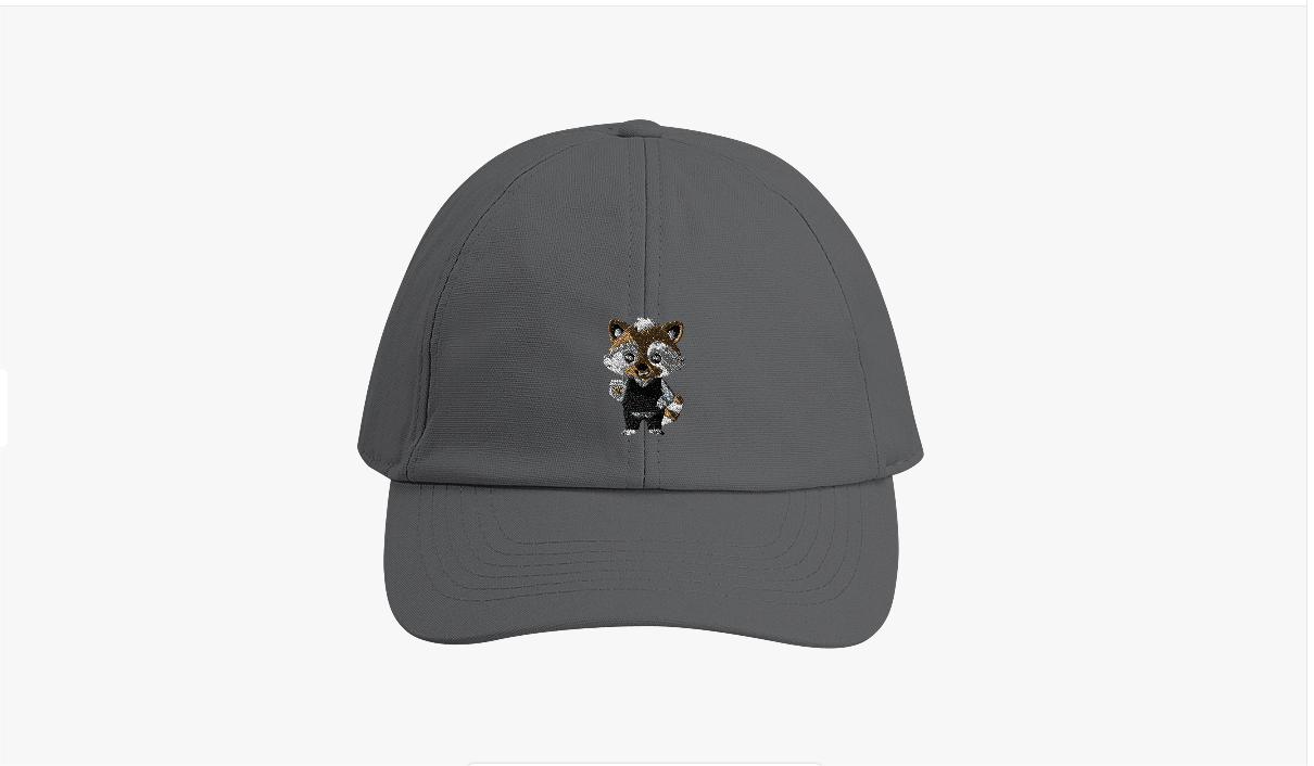 Stilvoller Waschbär mit Kaffeebecher