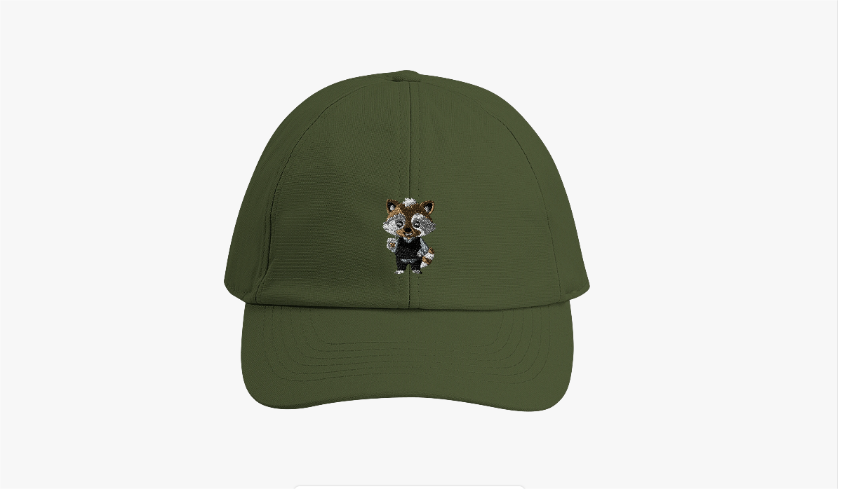 Stilvoller Waschbär mit Kaffeebecher