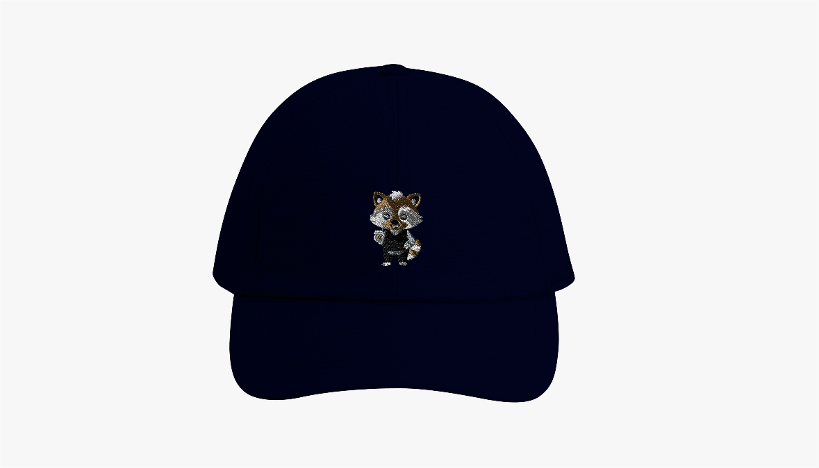 Stilvoller Waschbär mit Kaffeebecher